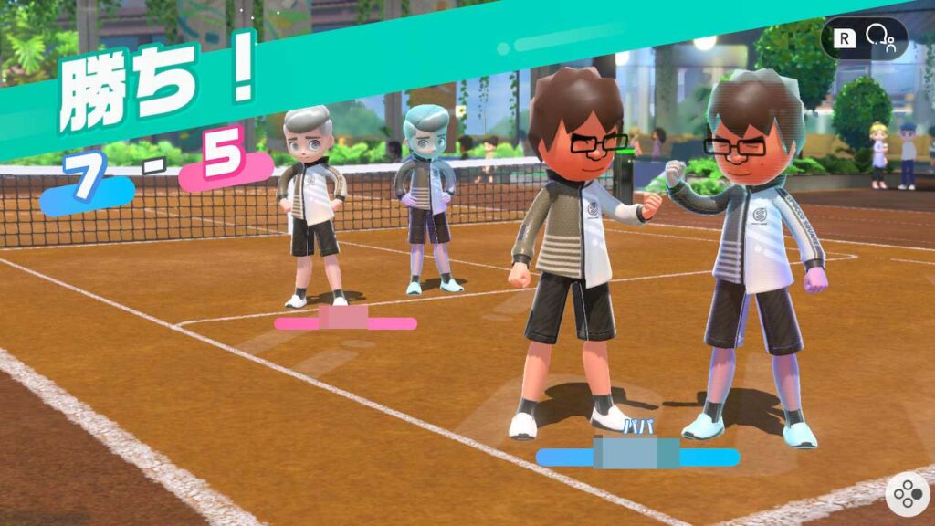 Nintendo Switch Sports　テニス結果画面