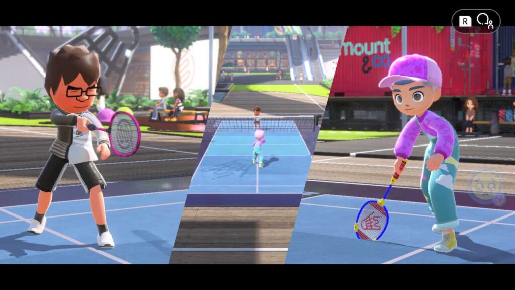 Nintendo Switch Sports　バドミントンの対戦画面